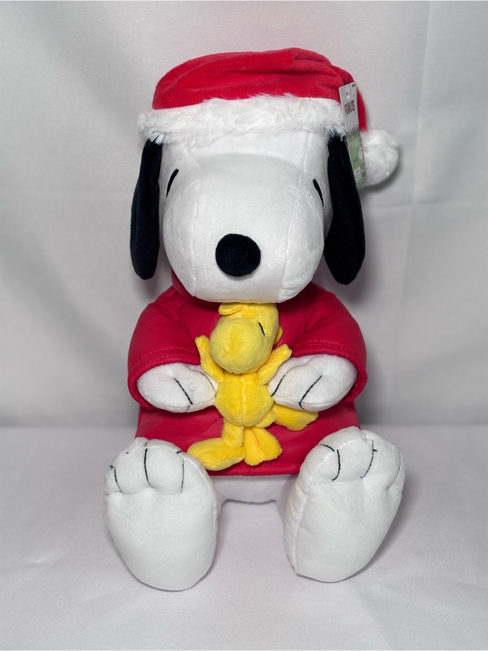 Peanuts Snoopy and Woodstock Holiday Plush with Santa Hat NEW